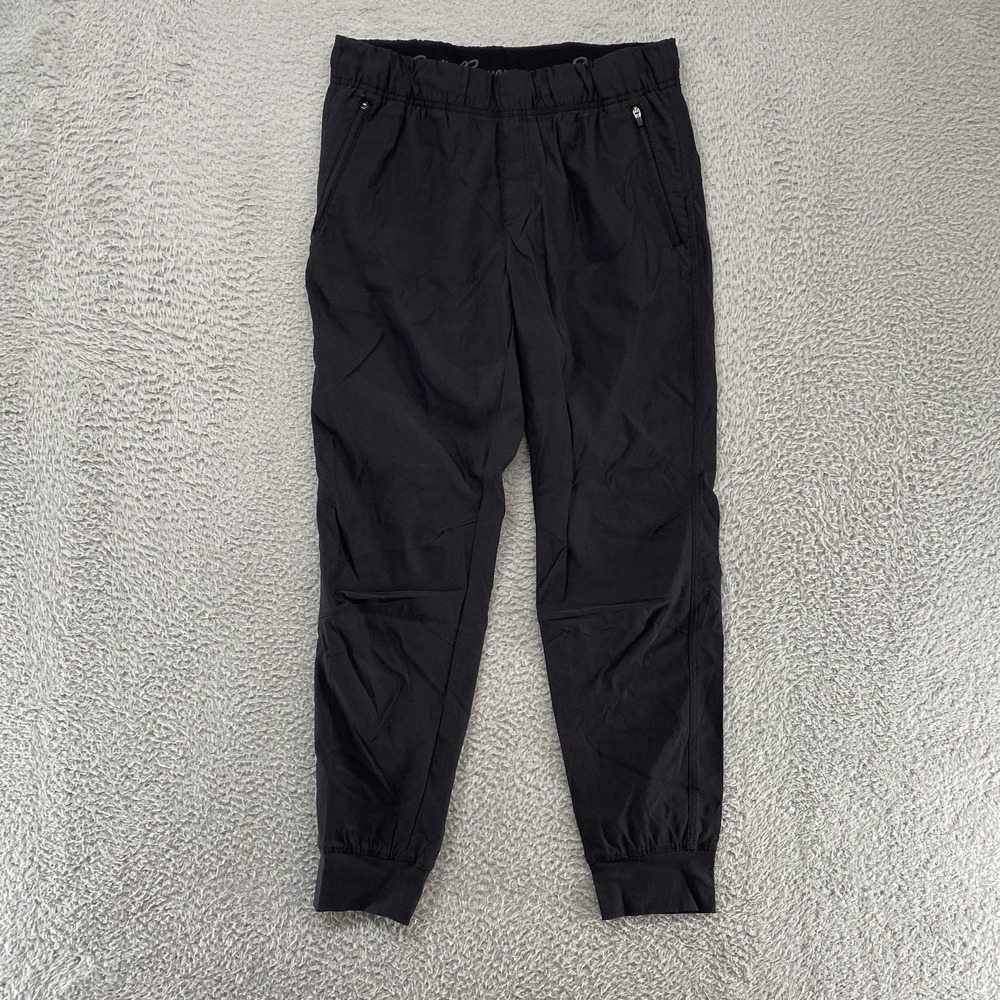 Eddie Bauer Joggers Womens 8 Gray Nylon Elastic Waist Zip Pockets Hiking Travel